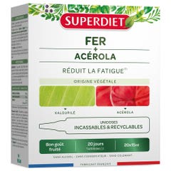 Superdiet Iron + Acerola Reduces Fatigue Good Taste Fruity 20x15ml Unidoses