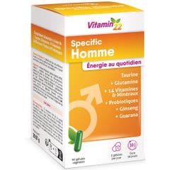Vitamin22 Ineldea Vitamin'22 Homme Action Tonifiante 60gelules Energie au quotidien 60 gélules végétales