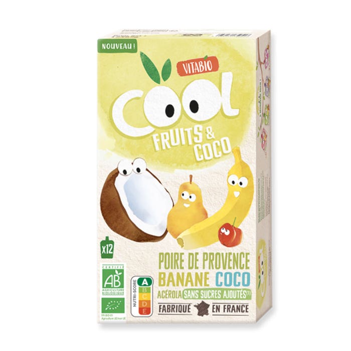 Vitabio Cool Fruit & Coco water bottles From 3 Years 12x85g