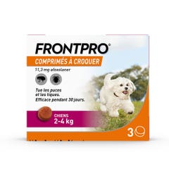 Frontline Frontpro antiparasitic small dog 2-4kg Fleas and ticks x3 tablets