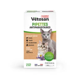 Clement-Thekan Vétosan Flea and tick repellent for cats and kittens 2 Pipettes