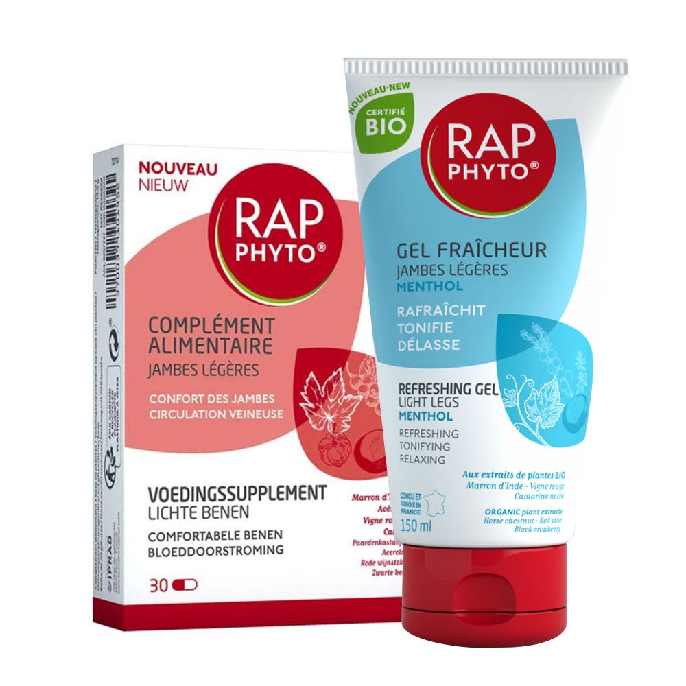 Rap Phyto Light legs food supplement + Organic menthol freshness gel