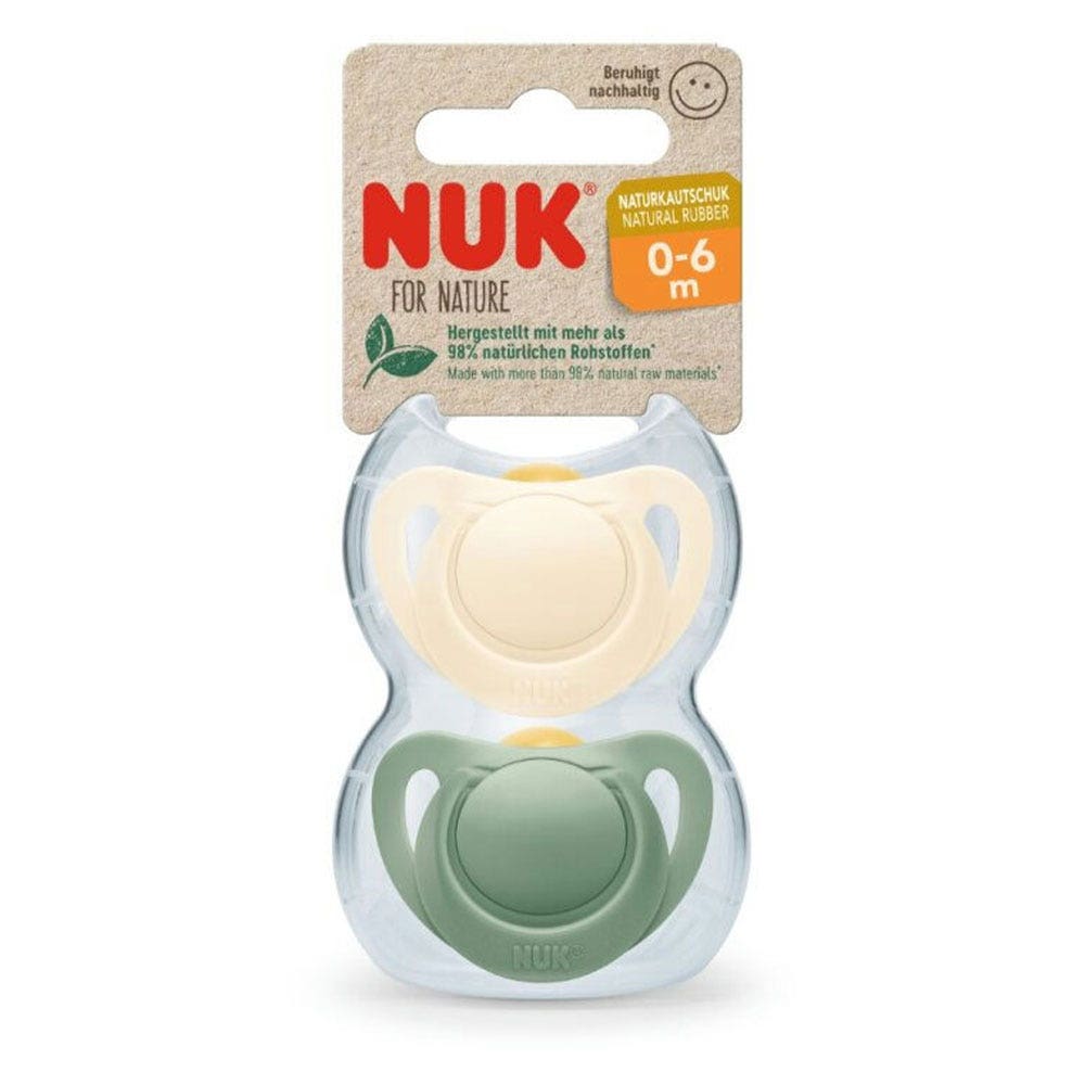 Nuk For Nature Natural Rubber Pacifier 0 to 6 months x2