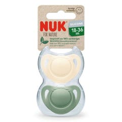 Nuk For Nature Natural Rubber Pacifier 18 to 36 months x2