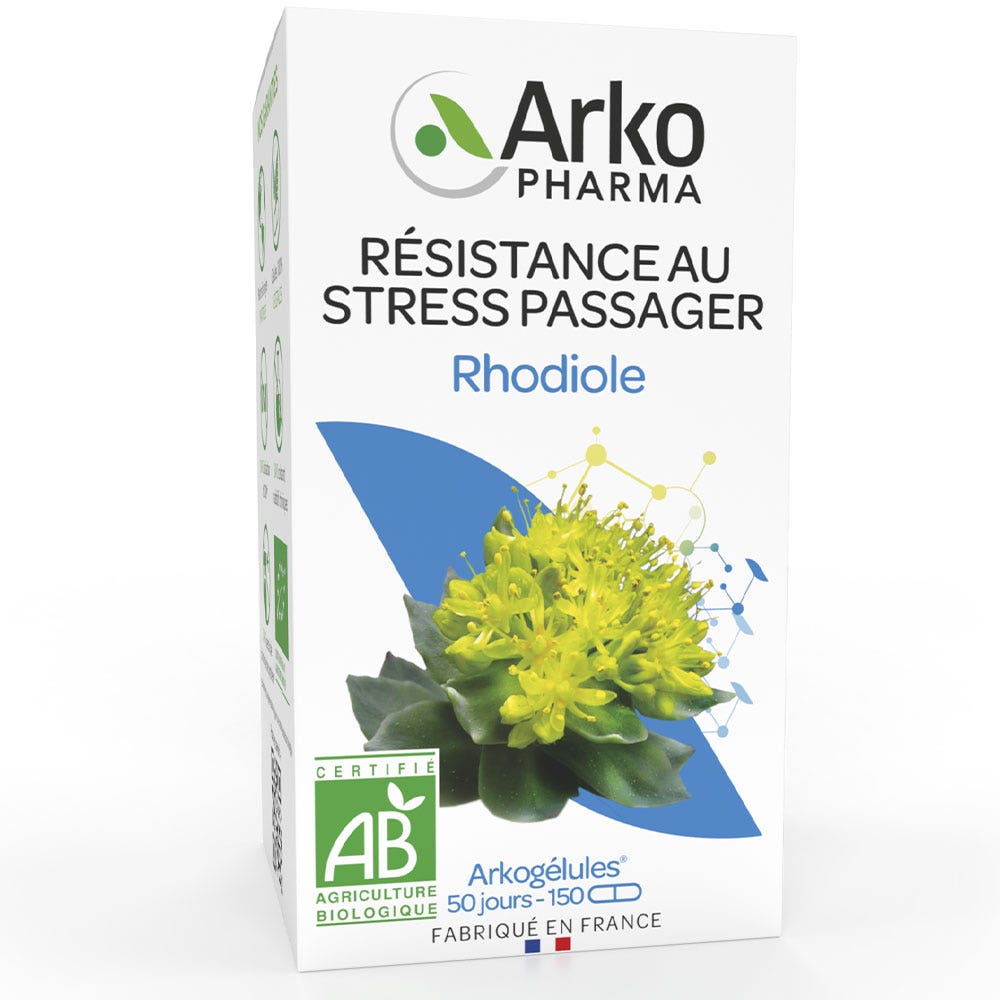Arkopharma Arkocapsules Rhodiole temporary stress relief 150 Gelules