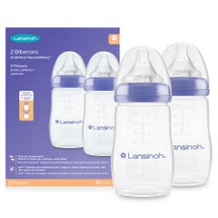 Lansinoh Natural Wave Feeding Bottle With Teat M 2x240ml