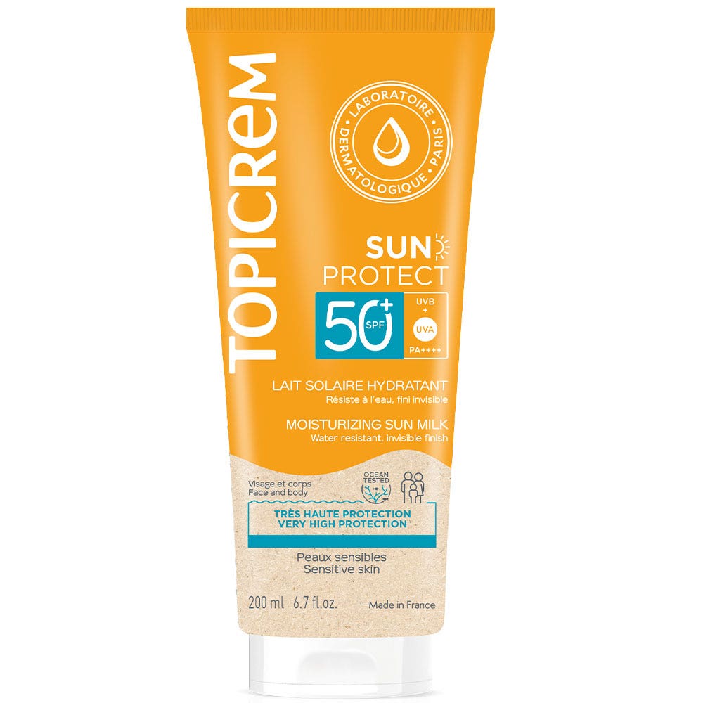 Topicrem Sun Protect Sunscreens Moisturising Milk SPF50+ (in French) 200ml
