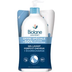 Biolane Expert Cleansing Gel + Ecorecharge Body &amp; Hair 2x500ml