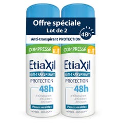 Etiaxil Antiperspirant Déodorant Compressé Protection 48h Peaux Sensibles 2x100ml