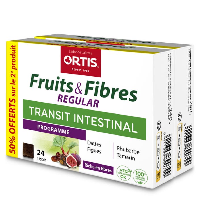 Ortis Fruit & Fibre Intestinal Transit Regular 2x24 cubes