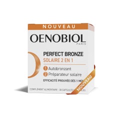 Oenobiol Perfect Bronze Solaire 2 en 1 Autobronzant et Préparateur Solaire 30 capsules végétales
