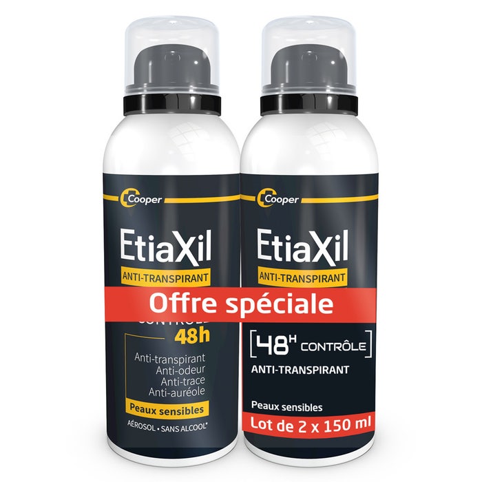 Etiaxil Antiperspirant 48h Aluminium Free Spray L'Homme Peaux Sensibles 2x150ml