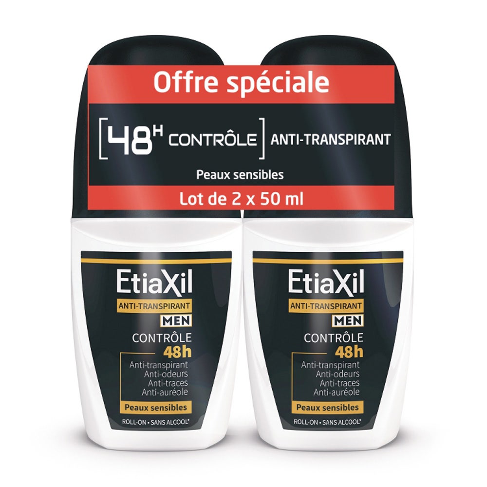 Etiaxil Antiperspirant 48h control men roll-on deodorant 2 x 50 ml