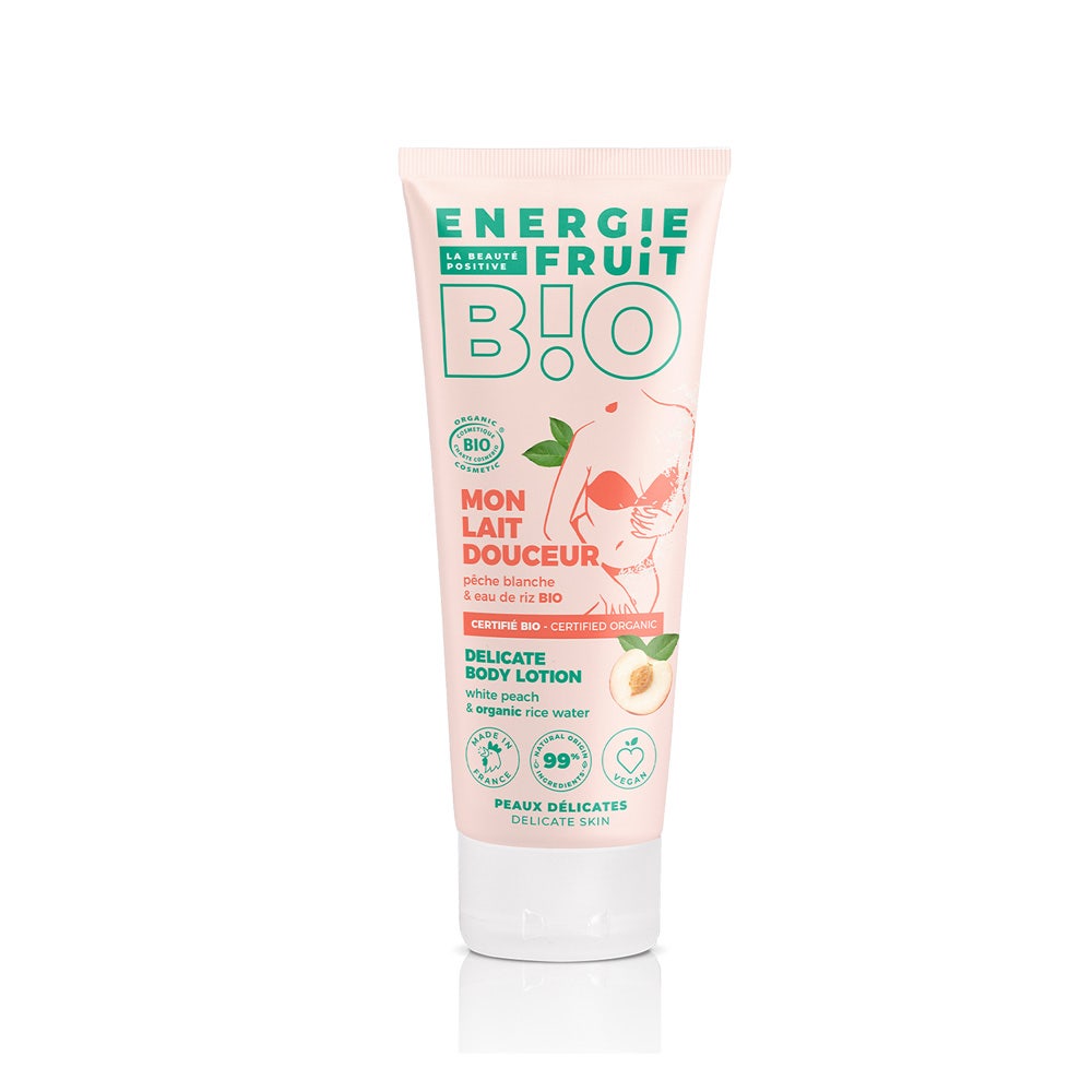 Energie Fruit Gentle Body Lotion, certified organic white peach and rice water PECHE BLANCHE ET EAU DE RIZ 200ML