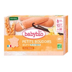 Babybio Organic Vanilla Boudoirs From 8 Months and 10 Months to Crunch 6 Sachets of 4