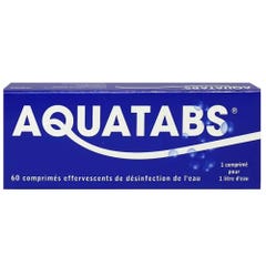 Aquatabs Effervescents Désinfection de l'eau 60 comprimés