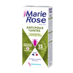 Marie Rose Lice And Nits Repellent Shampoo With Natural Active Ingredients + Comb Dès 3 Ans Peigne Inclus 125ml