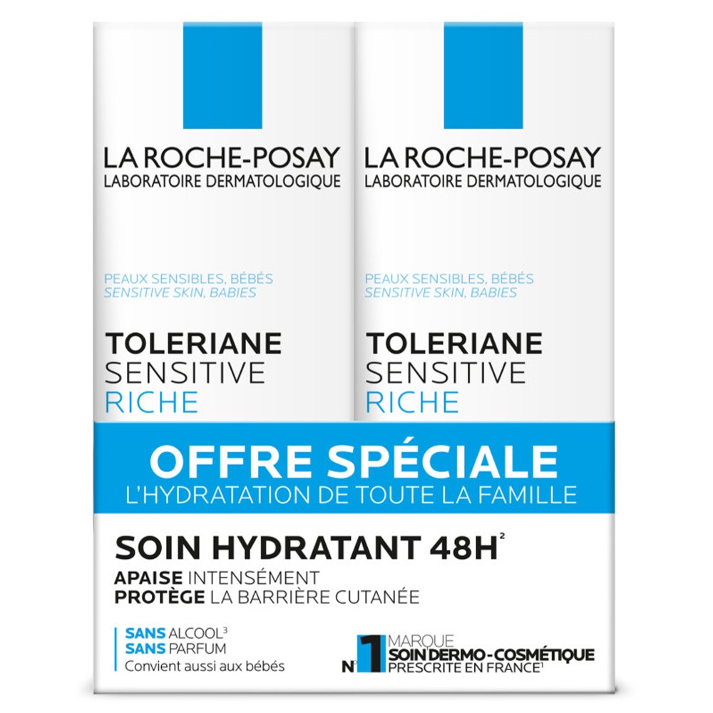 La Roche-Posay Toleriane Rich hydrating soothing face cream sensitive skin 2 x 40 ml