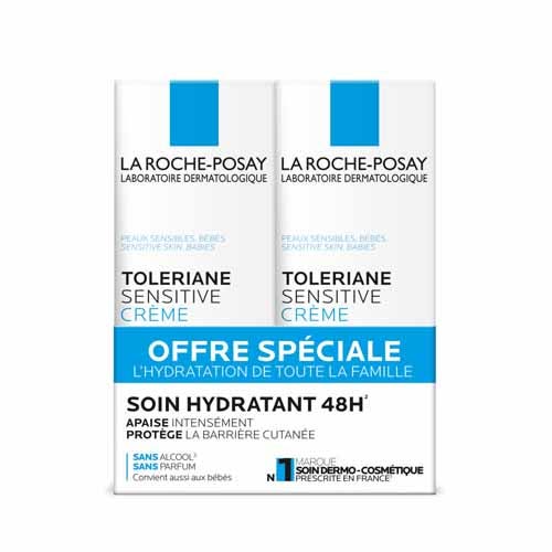 La Roche-Posay Toleriane Soothing hydrating protective face cream for sensitive skin 2 x 40 ml