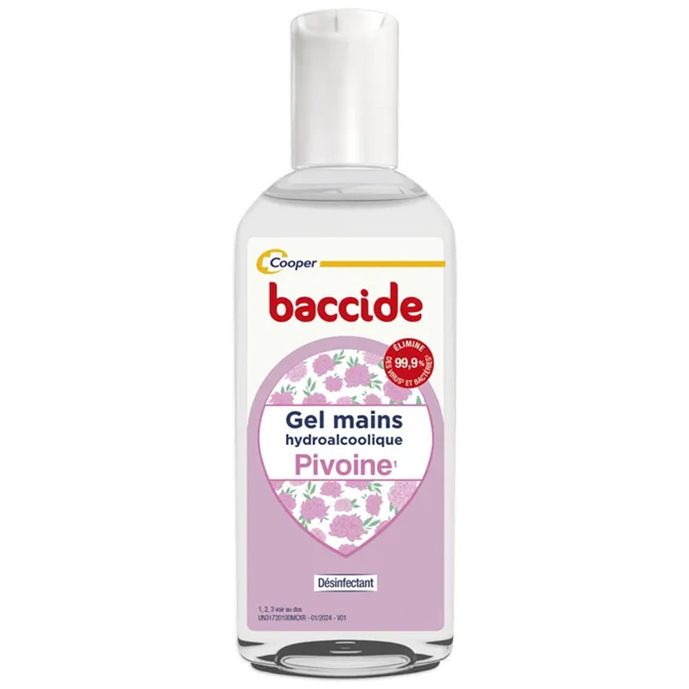 Baccide Gel Mains Désinfectant Hydroalcoolique Pivoine Peaux sensibles 30ml