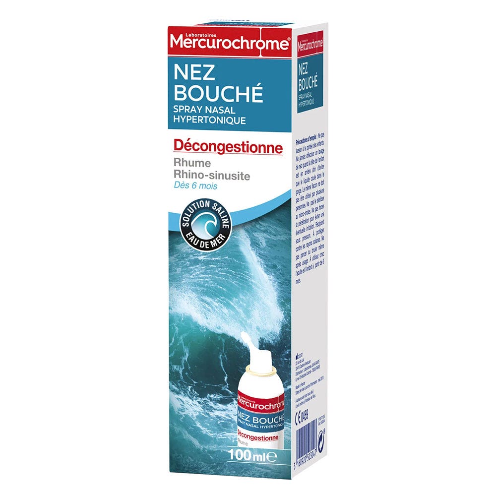 Mercurochrome Hypertonic Blocked Nose Spray Decongests 100ml