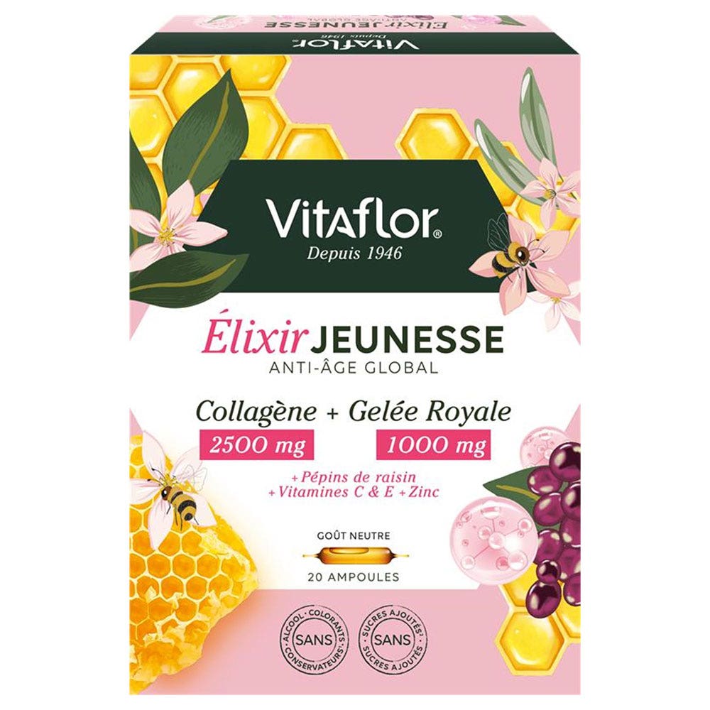 Vitaflor Jeunesse Global Anti-Age Elixir Taste Neutre 20 ampulas