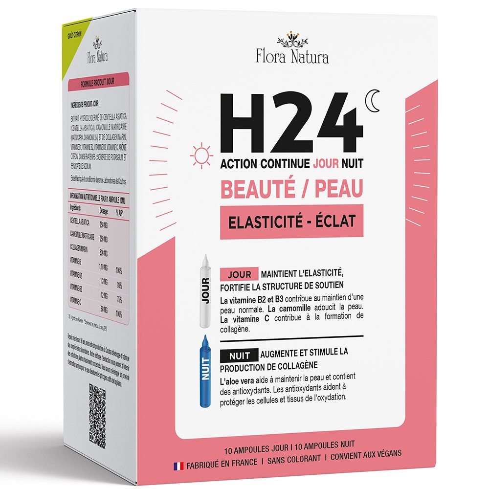 Flora Natura H24 Beauty &amp; Skin Elasticity - Radiance 10 Day &amp; 10 Night Ampulas
