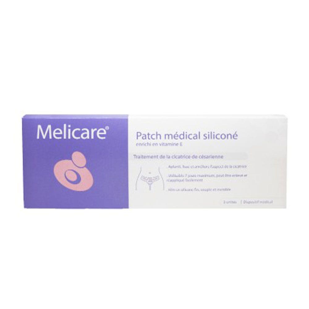 Melicare Silicone Medical Patch Enriched with Vitamin E x3 4x22cm