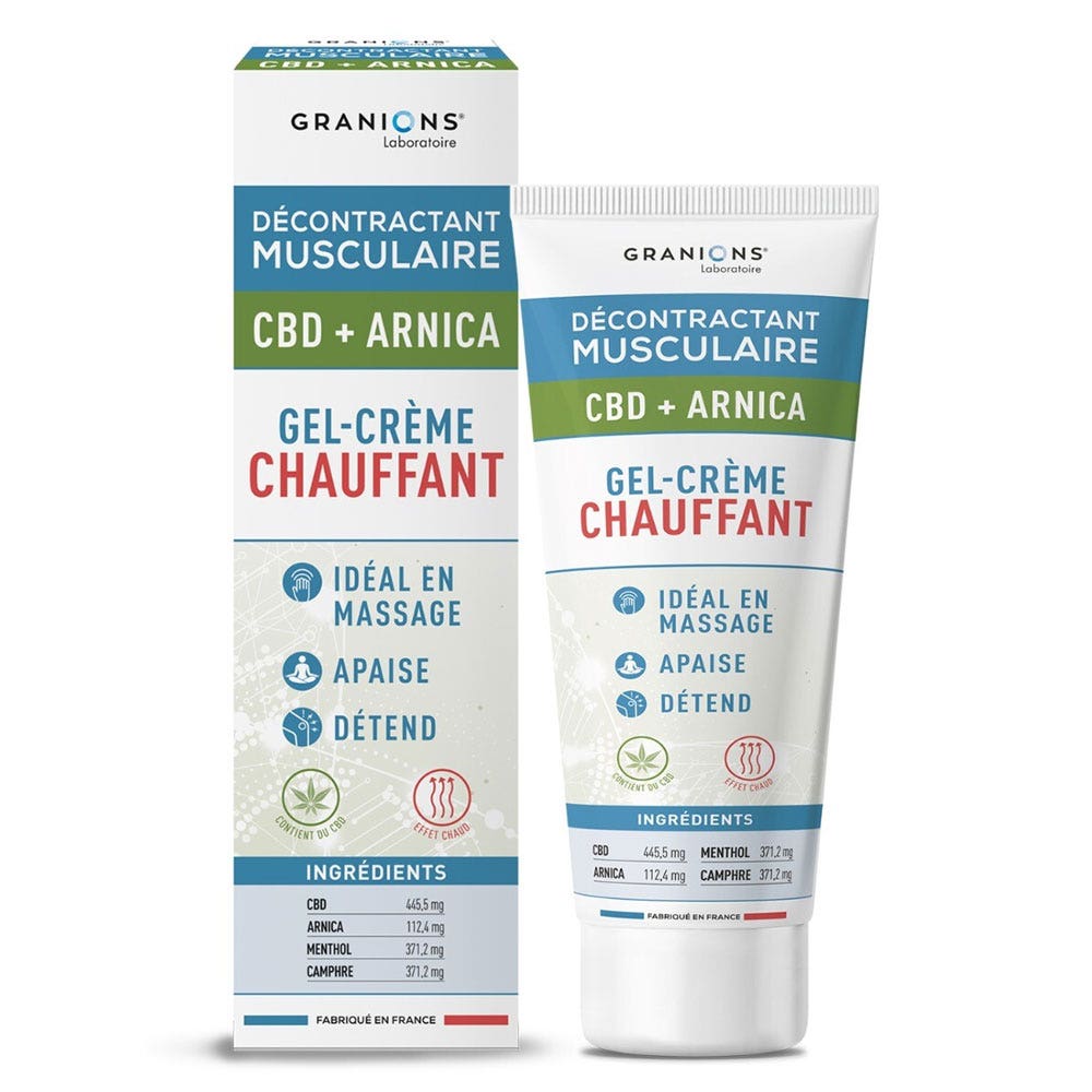 Granions Muscle-relaxing heating CBD + arnica gel-cream 75 ml