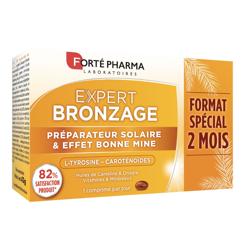 Forté Pharma Sun Expert Expert Bronzage Tan X 56 Tablets Programme Préparateur solaire 56 comprimés