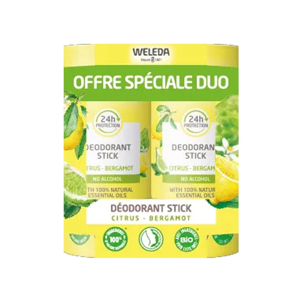 Weleda Deodorants Stick 24h Citrus Bergamot 2x50g