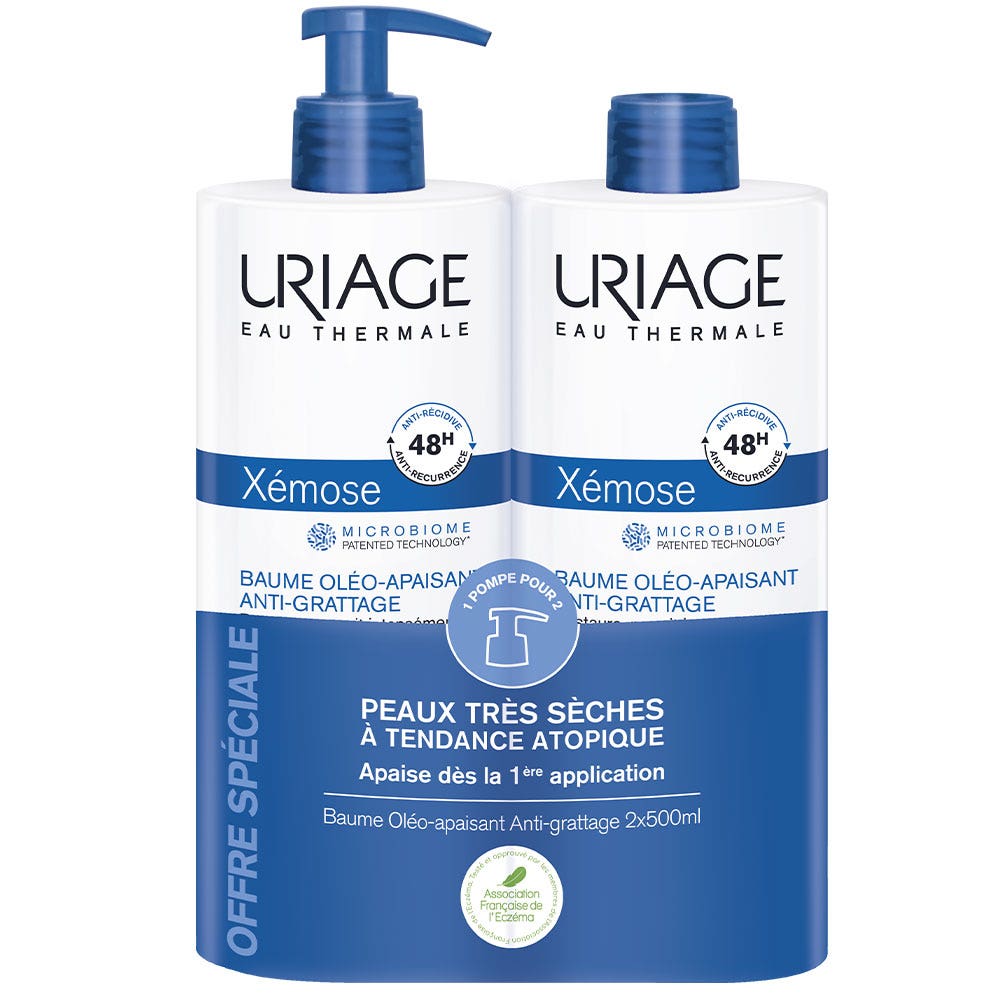 Uriage Xemose Oleo Soothing Anti-scratch Balm Dryness Severe Atopic Skin 2x500ml