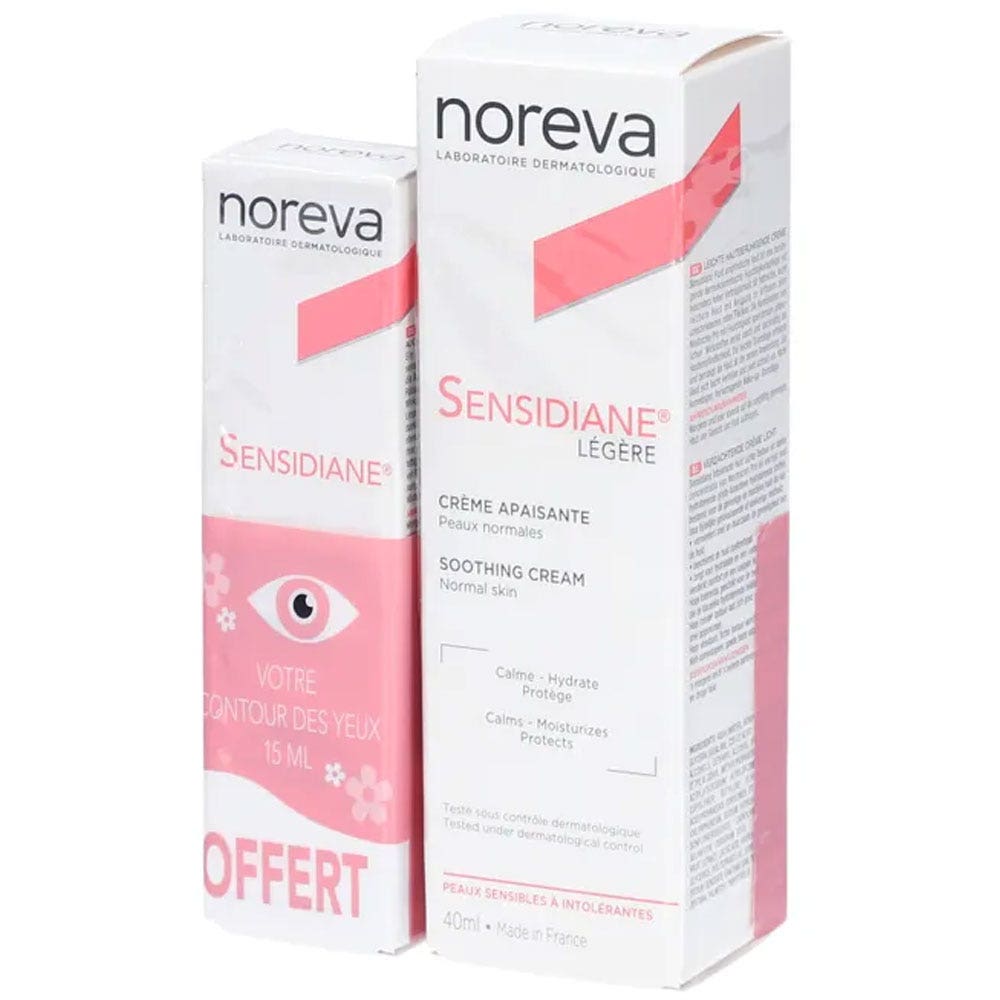 Noreva Sensidiane Soothing Light Cream for Normal Skin 40ml + Soothing Eye Contour 15ml