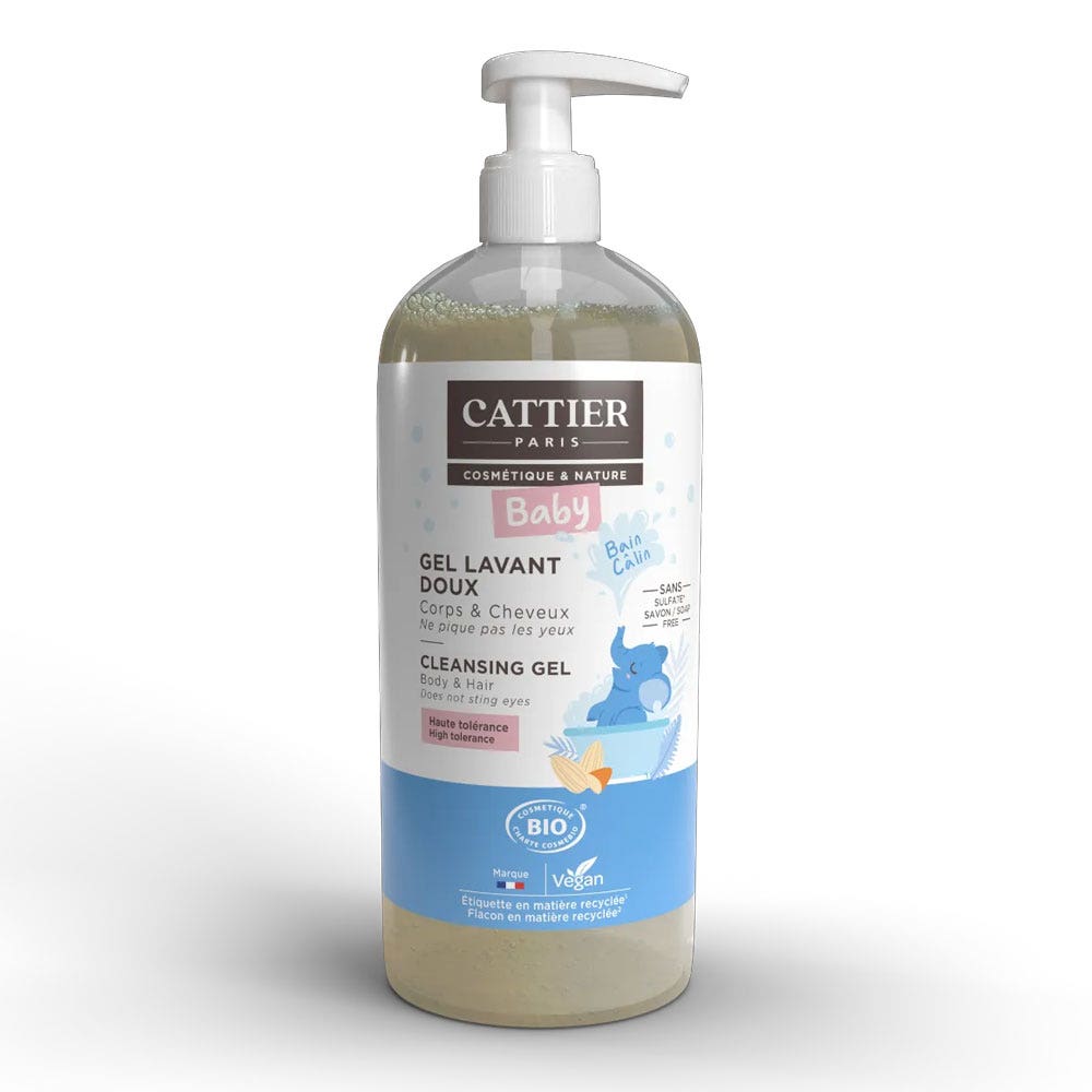 Cattier Baby Gel Lavant Doux Corps Et Cheveux Bio 500ml