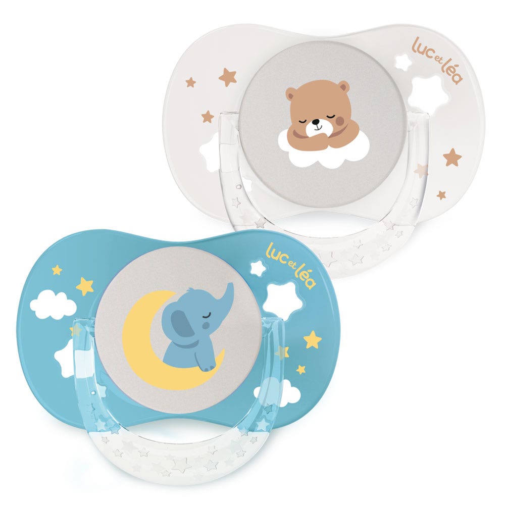 Luc Et Lea Essentiel Symmetric Soother Silicone Phosphorescent 0 to 6 months x2