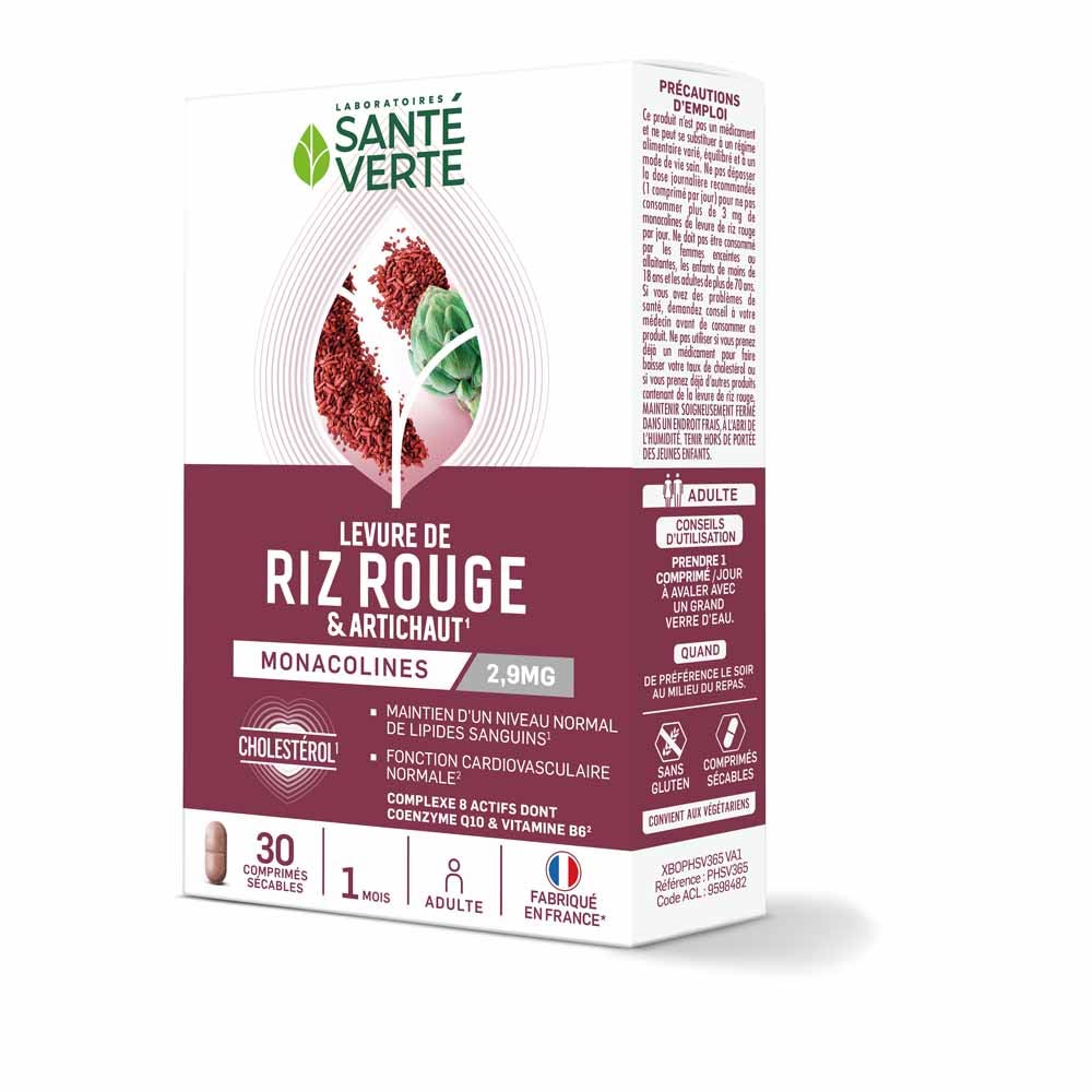 Sante Verte Red yeast rice & artichoke 30 tablets