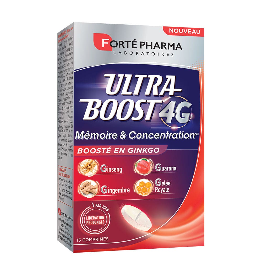 Forté Pharma Ultra Boost 4G Memory & concentration ginseng ginkgo 15 tablets