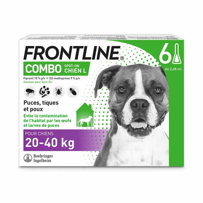 Frontline Combo Spot-on L Dog 20- Pipettes Pipettes de 4,02ml