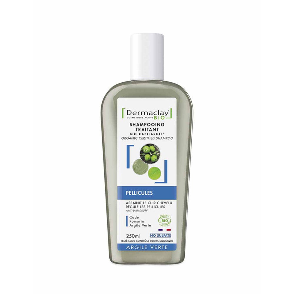 Dermaclay Bio Anti Dandruff Shampoo Anti pelliculaire Argile Verte 250ml