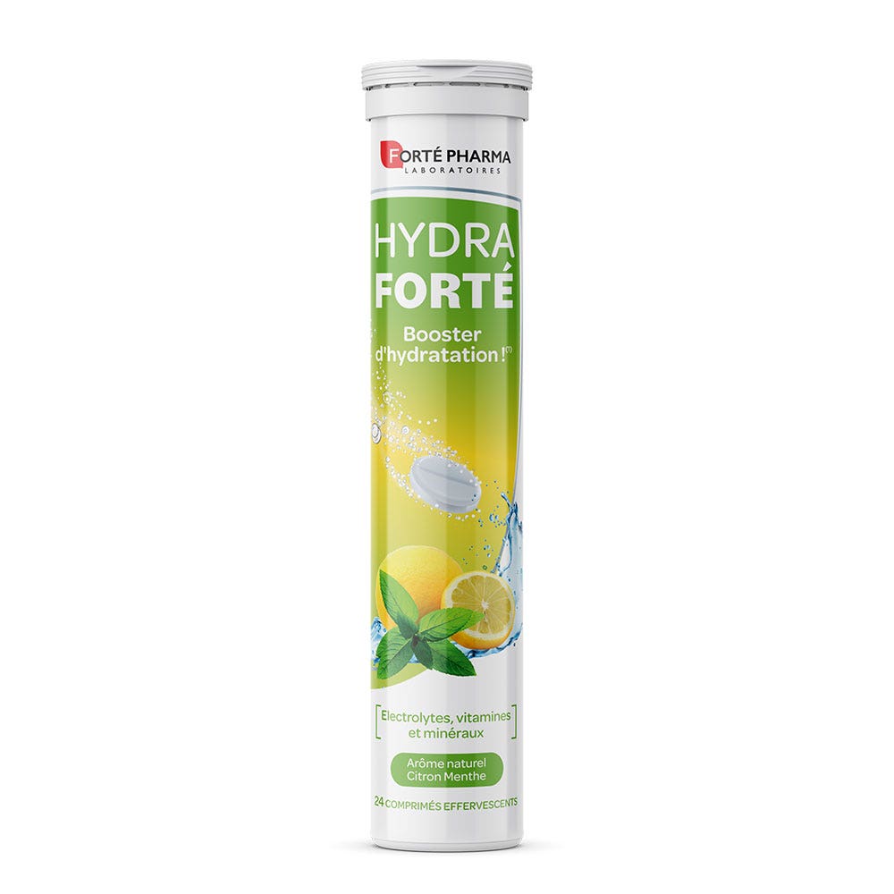 Forté Pharma Hydra Forté Hydration booster natural lemon-mint flavour 24 effervescent tablets