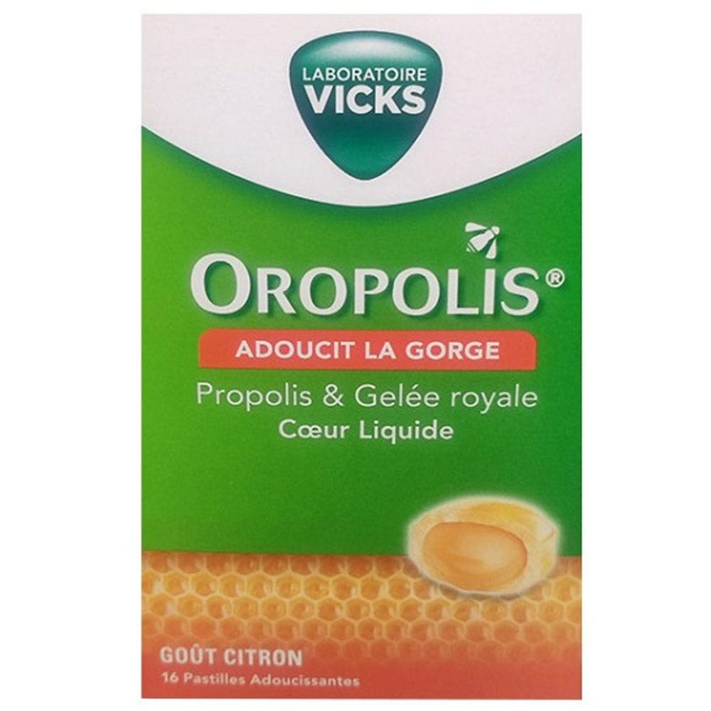 Oropolis Liquid royal jelly heart Lemon flavour 16 tablets