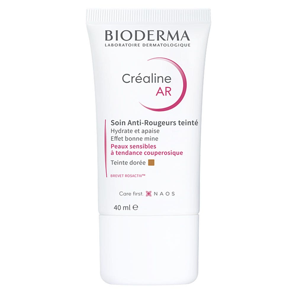 Bioderma Crealine Ar Anti-redness Tinted Moisturizer Golden Peaux sensibles 40ml