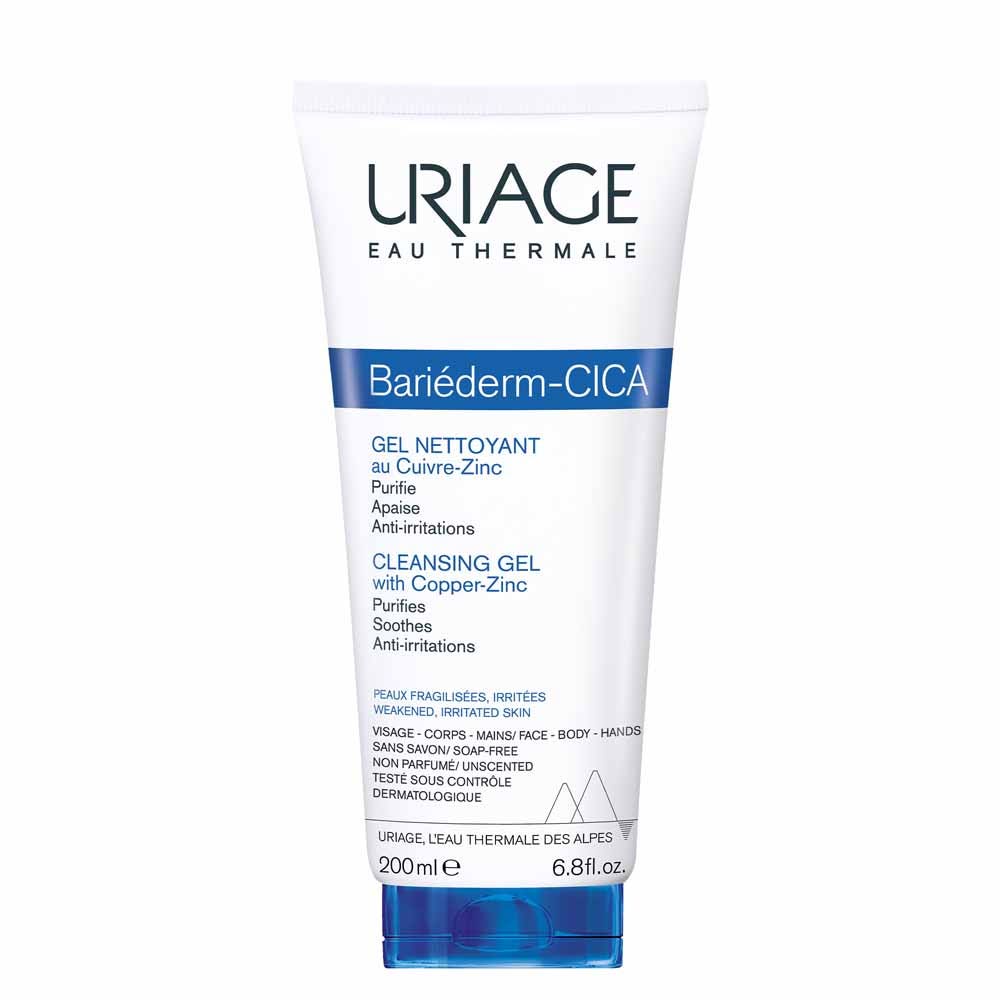 Uriage Facial Hygiene Bariederm Cleansing Cica Gel Irritated Skins Peaux  Fragilisées 200ml
