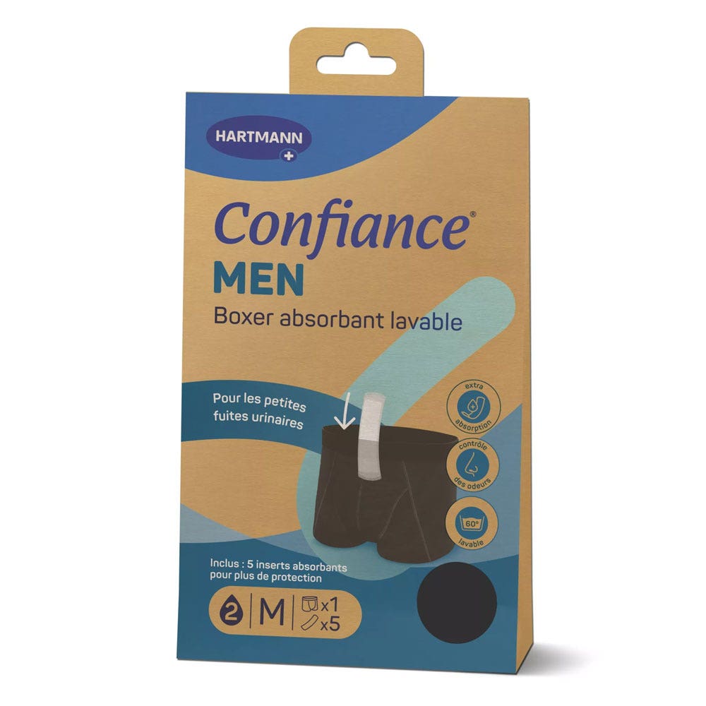 Hartmann Confiance Men Washable absorbent bladder weakness boxer shorts x1  Inserts