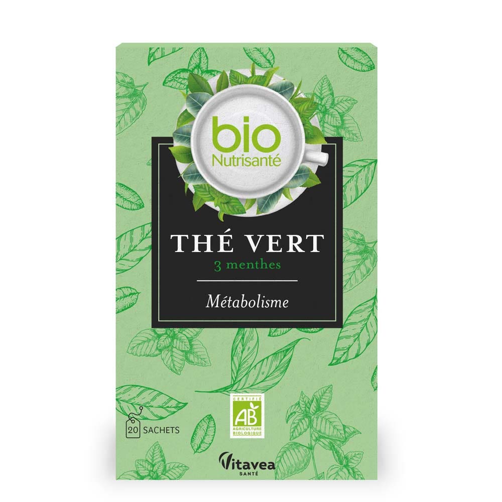 Vitavea Santé BioNutrisanté Green Tea with 3 Mints supports metabolism 20 sachets