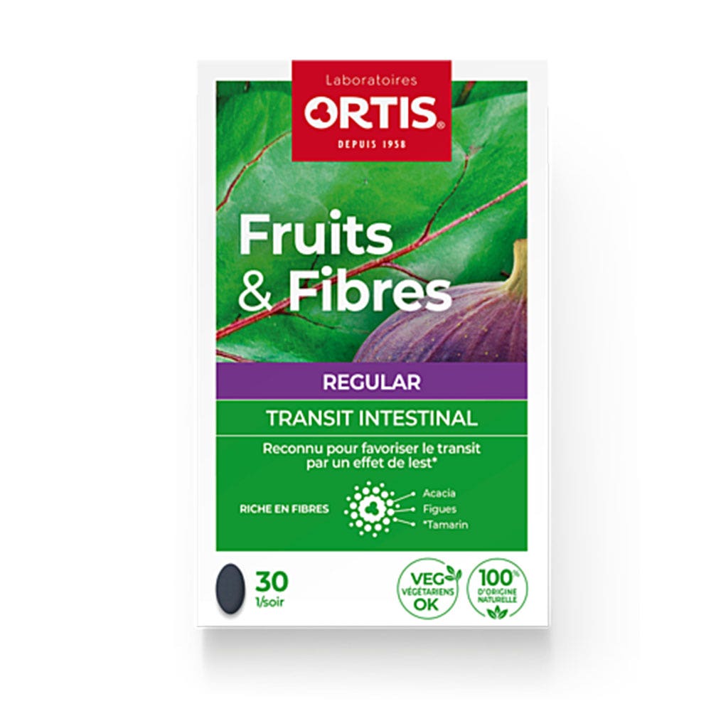 Ortis Fruit &amp; Fibre Regular Intestinal Transit 30 tablets