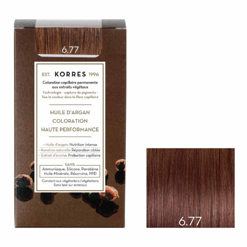 Korres Argan oil Permanent Hair Colour With Argan Oil 50ml 6.77 DARK BLONDE INTENSE BROWN