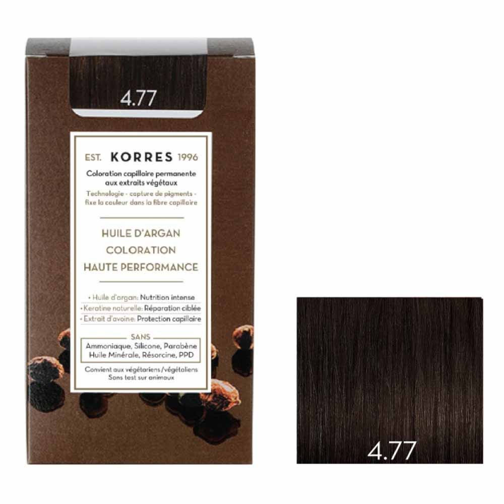 Korres Argan oil Permanent Hair Colour With Argan Oil 50ml 4.77 NATURAL INTENSE BROWN