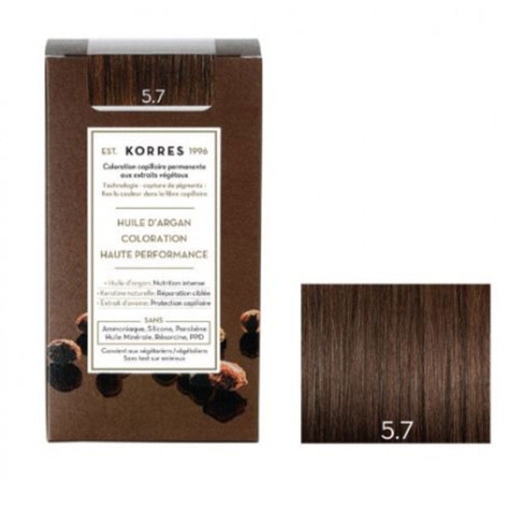 Korres Argan oil Permanent Hair Colour With Argan Oil 50ml 5.7 CHATAIN LIGHT BROWN