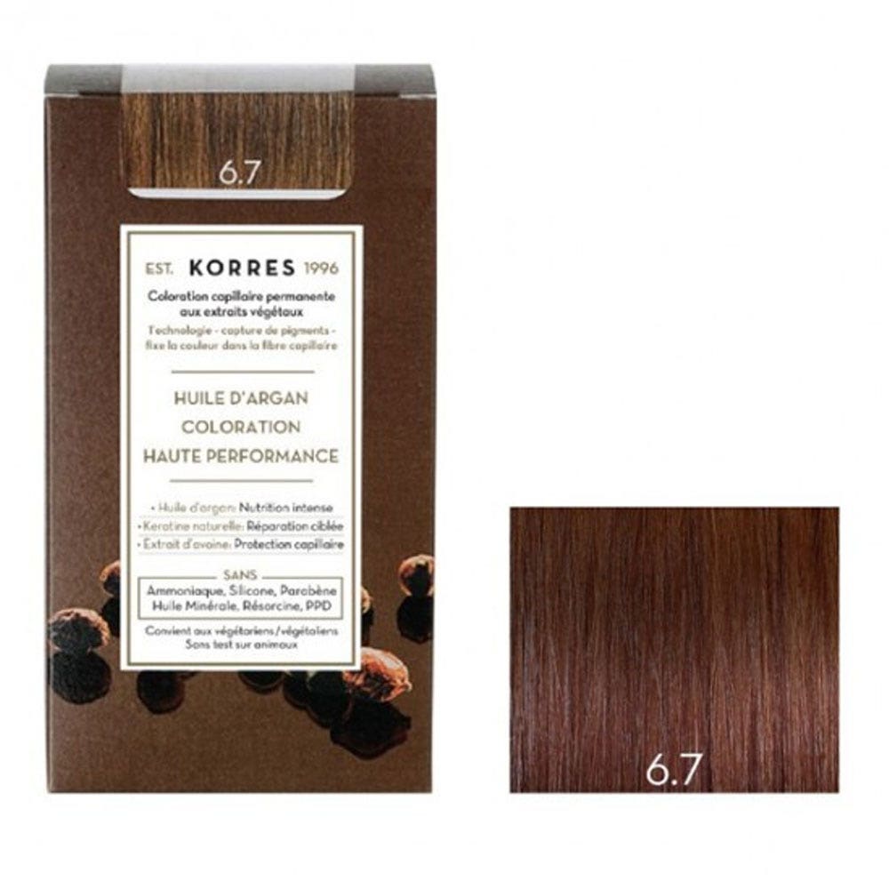 Korres Argan oil Permanent Hair Colour With Argan Oil 50ml 6.7 DARK BLONDE BROWN